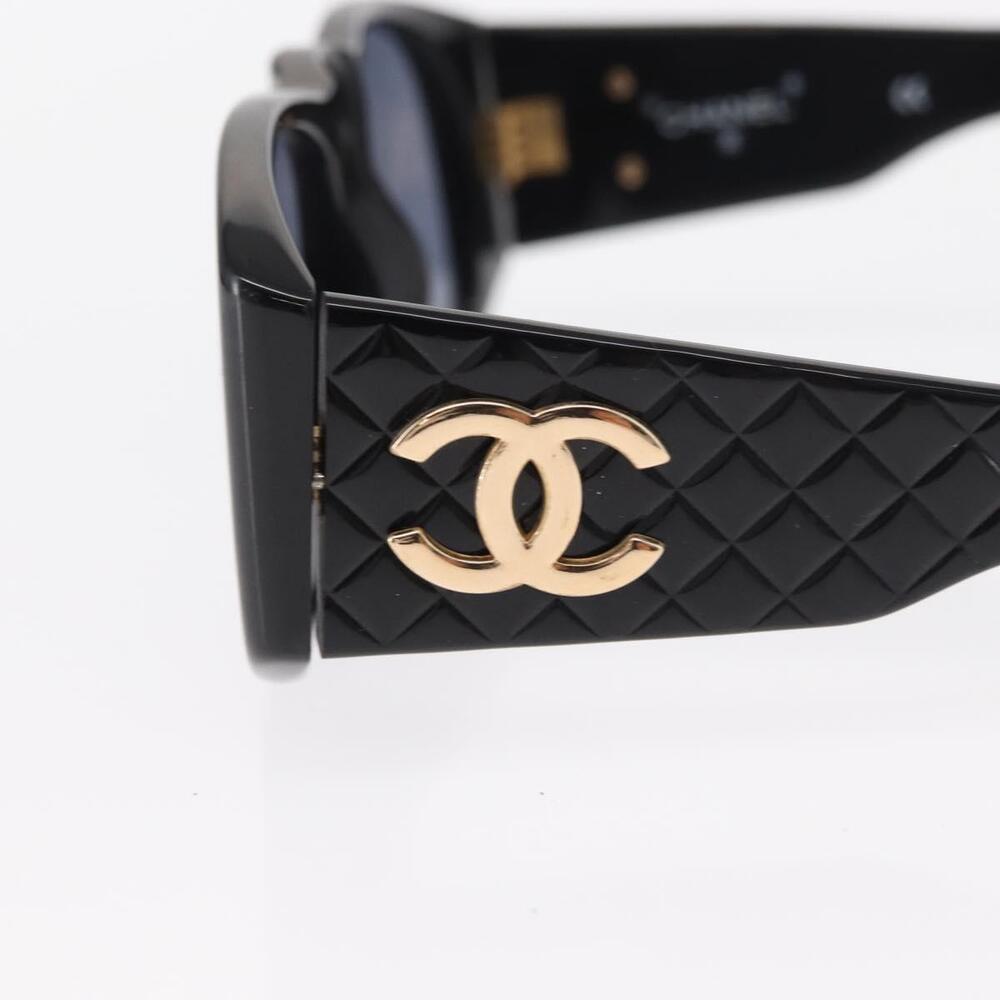CHANEL COCO Mark Sunglasses plastic Black CC Auth 157822 - Picture 9 of 13